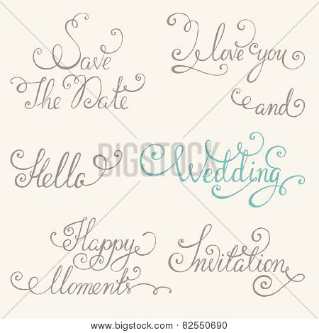 Vintage Wedding Lettering Set
