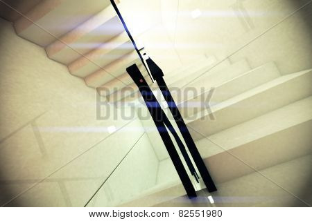 Reflective Emergency Staircase in Modern Building