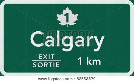 Calgary Canada Transcanada Highway Road Sign