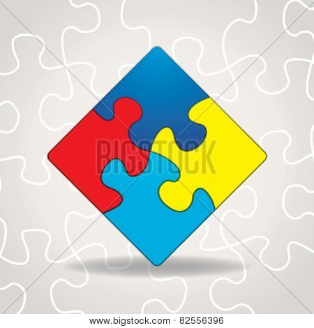 Autism Awareness Puzzle Pieces Illustration