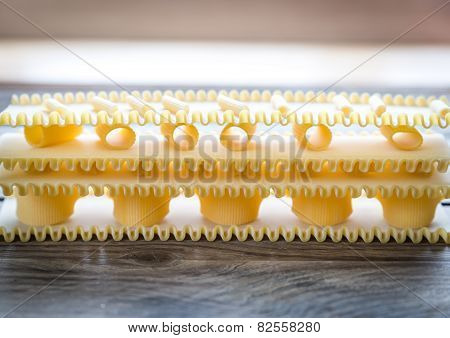 Various Types Of Pasta On Lasagne Sheets