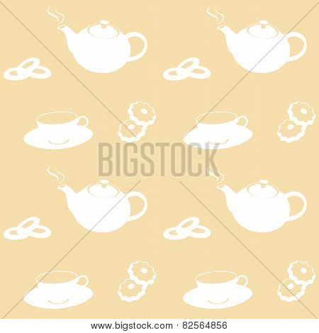 Seamless Tea Party Vector Pattern