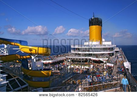 Deck Cruise Ship Costa Magica