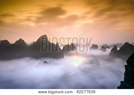 Karst Mountains of Xingping, China.