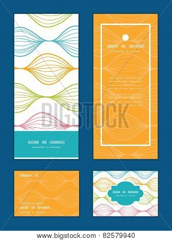 Vector colorful horizontal ogee vertical frame pattern invitation greeting, RSVP and thank you cards