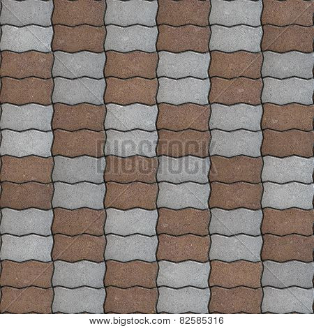 Seamless Texture of Pavement as Wavy Parallelogram.