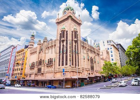MELBOURNE, AUSTRALIA-JAN 15, 2015:Forum Theatre is landmark of Melbourne on Jan 15, 2015, with Moorish Revival style exterior, Australia.