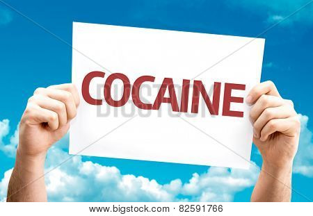 Cocaine card with sky background