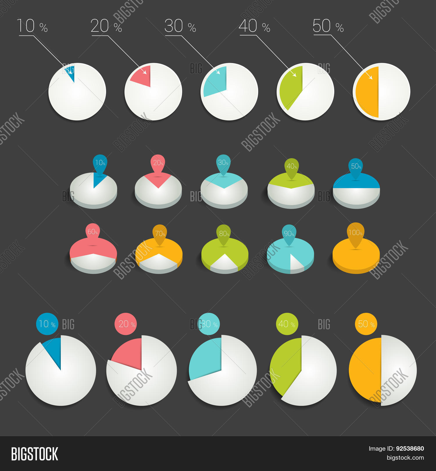 Circle Pie Charts Vector Photo Free Trial Bigstock