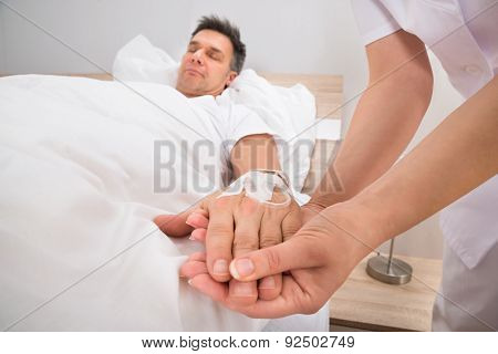 Iv Drip In Patient's Hand