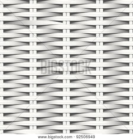 Cane Flat Woven White Fiber Seamless Pattern