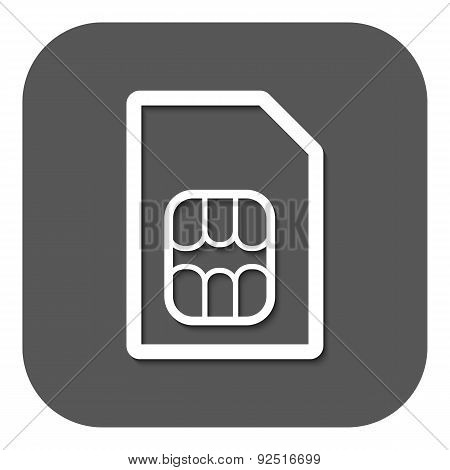 The Sim Card Icon. Sim Card Symbol. Flat