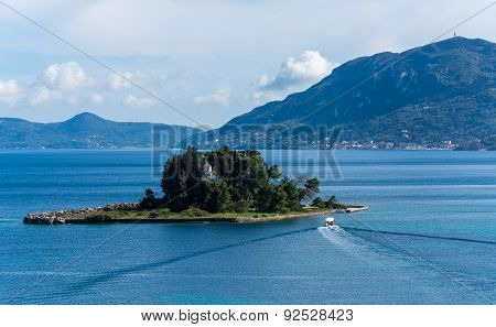 The Beautiful Pontikonisi Island,corfu,greece