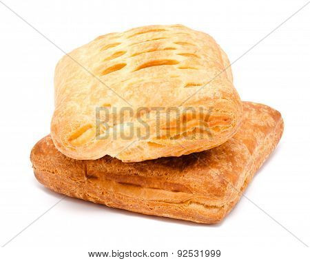 Two Fresh Puff Pastry Isolated On A White