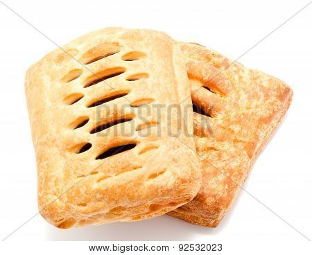 Two Fresh Puff Pastry Isolated On A White