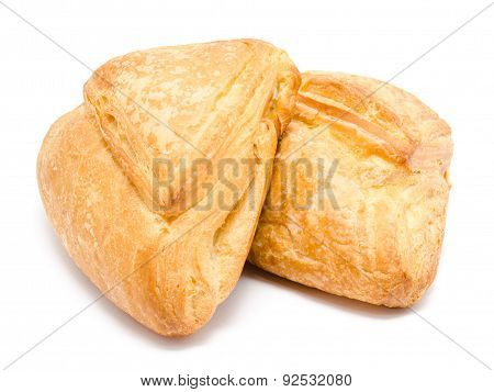 Two Fresh Puff Pastry Isolated On A White