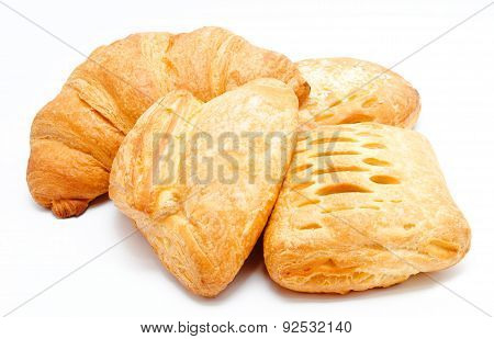 Assortment Of Fresh Puff Pastry Isolated