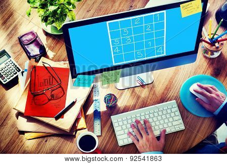 Sudoku Puzzle Solving Problem Solution Leisure Concept