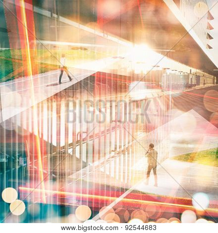 Abstract multiple exposure urban background.