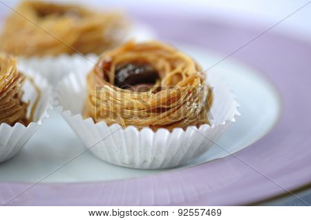 Bird's nest - a mediterranean sweet presented in a paper cups.
