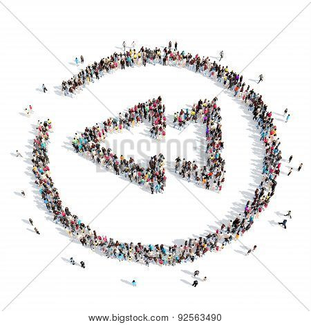 people in the shape of a button play.