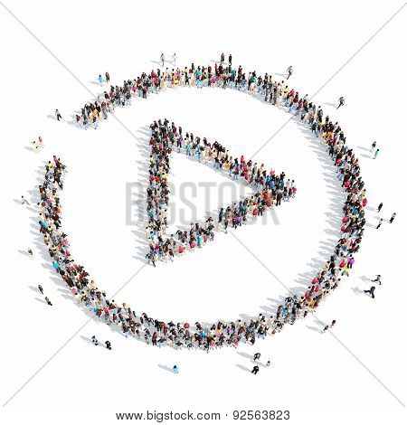 people in the shape of a button play.