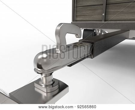 Car Tow Ball And Trailer Isolated On White