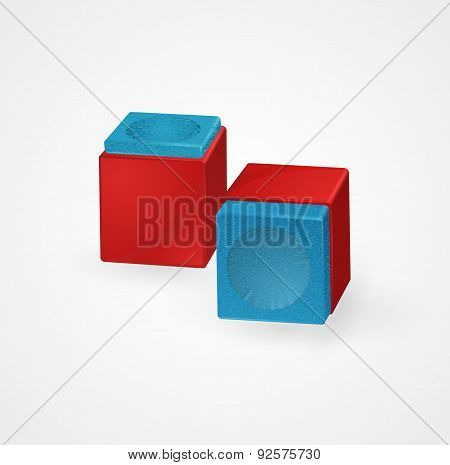 Billiard chalk on a white background