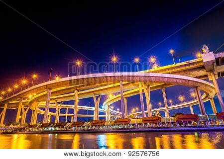 Bangkok Cityscape At Twilight, Bangkok Expressway (thailand)