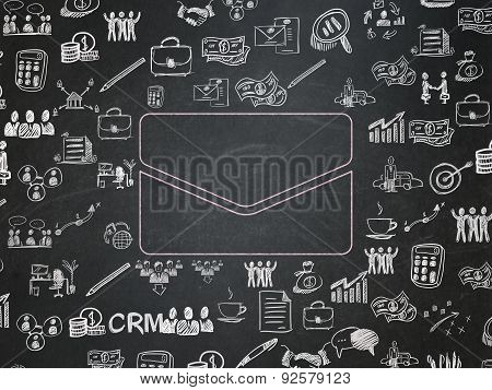 Business concept: Email on School Board background