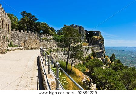 Promenade and castle of Venus at Erice, Sicily