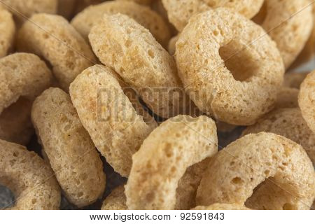 Close up macro shot of heart healthy oat cereal