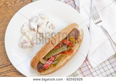 Sausage Onion Peppers Bun