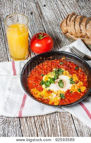 Shakshouka With Fried Egg.