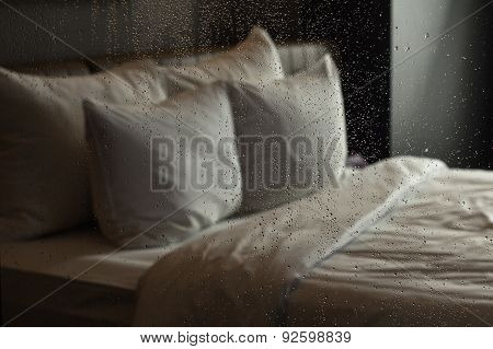 A Bedroom Seen From The Shower