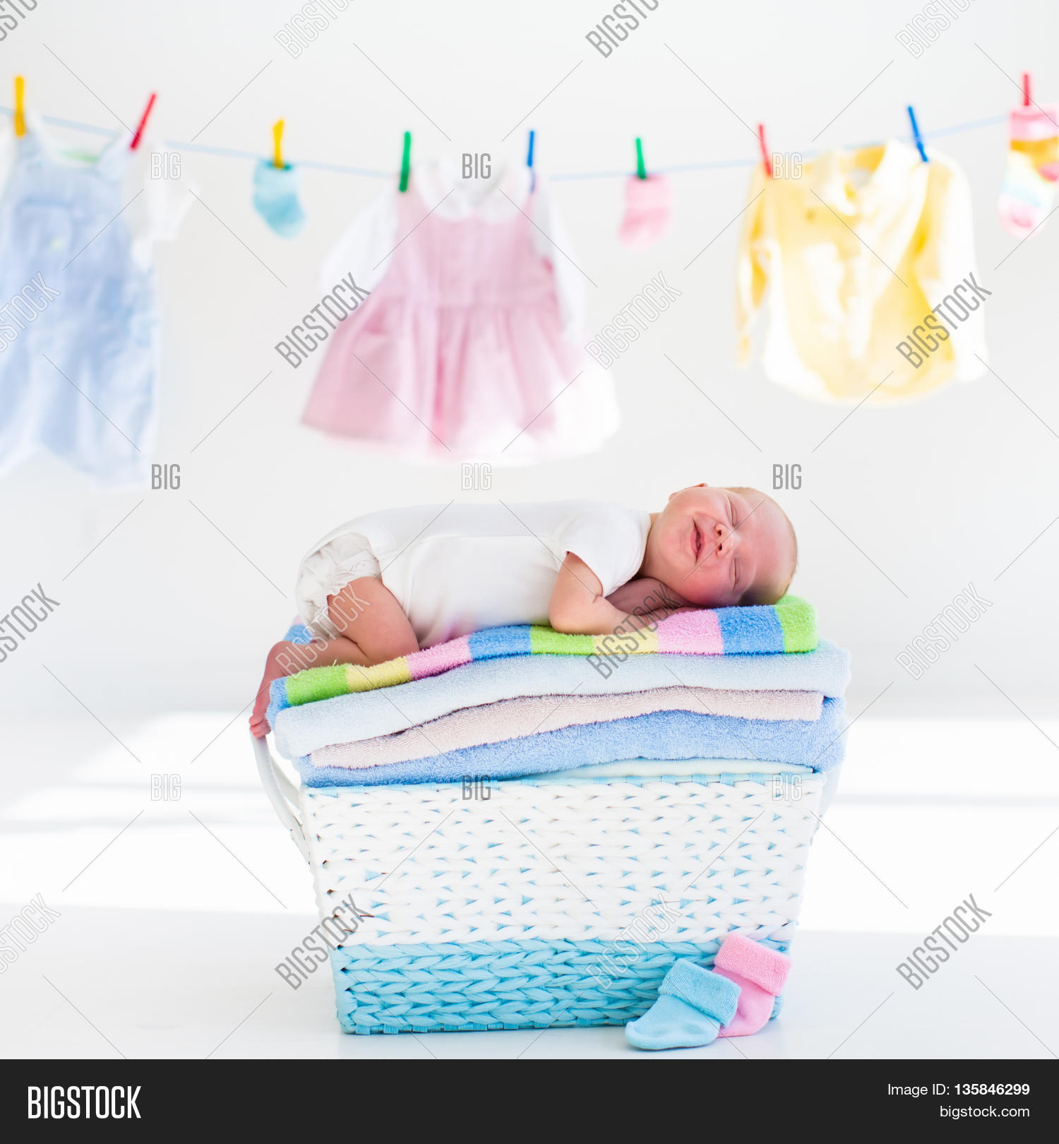 Newborn Baby On Pile Image & Photo (Free Trial) Bigstock