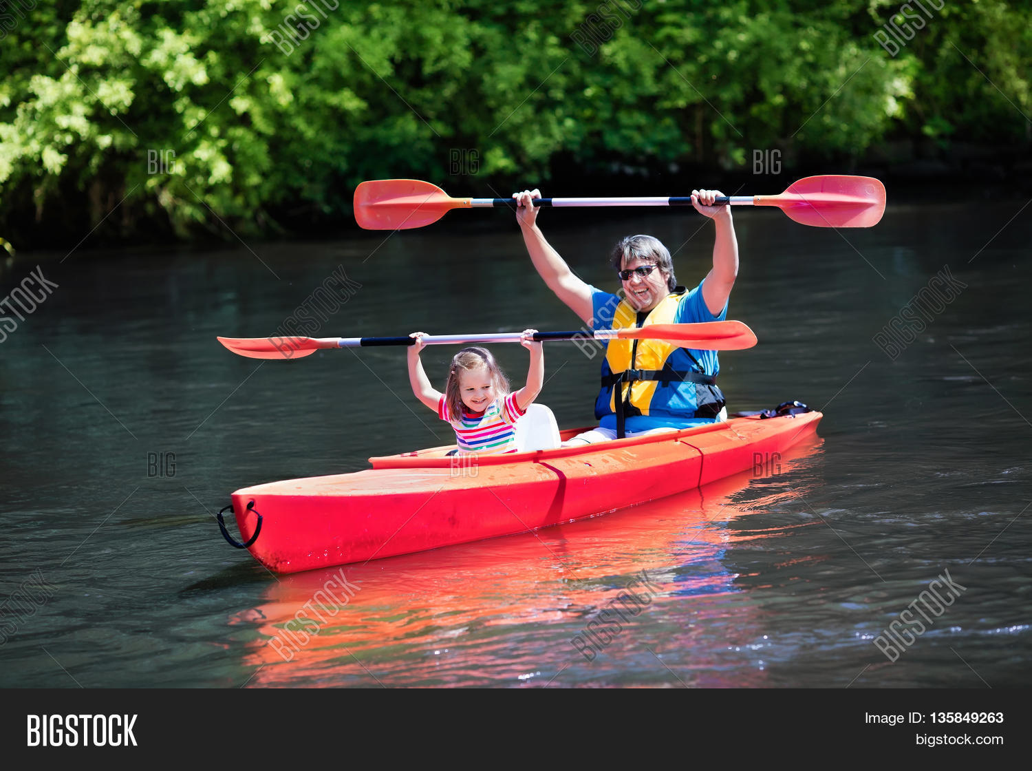 Family On Kayaks Canoe Image & Photo (Free Trial) Bigstock