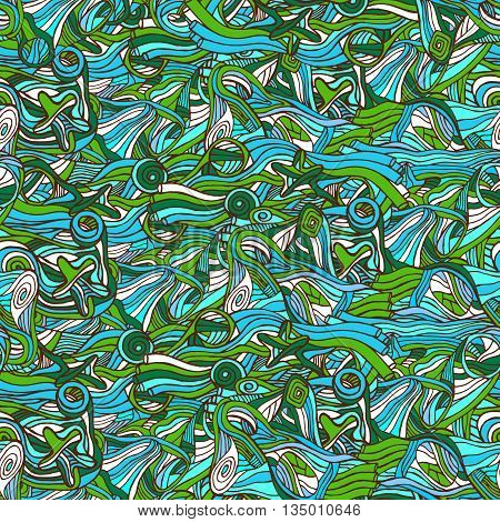 Abstract Hand-drawn Colorful Seamless Pattern.