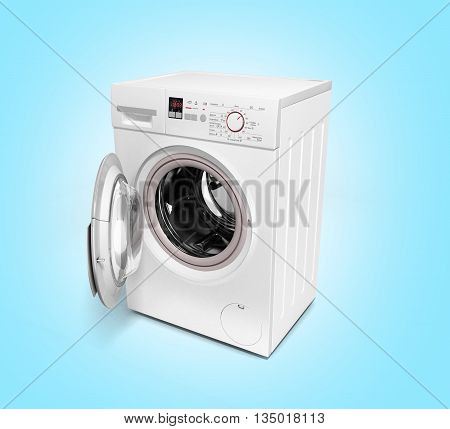 Open Washing Machine On Gradient Background 3D Illustration