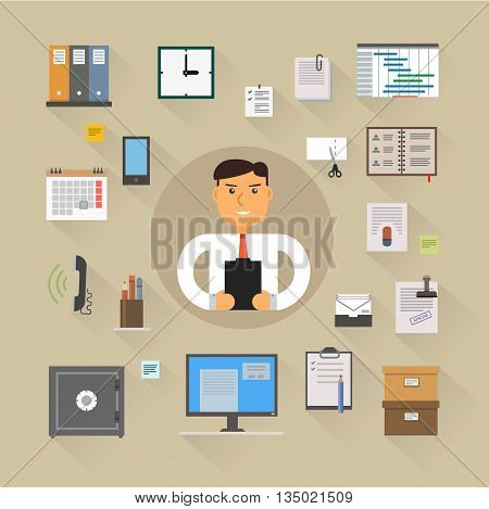 Business icons set collection of modern, simple, flat and trendy . Vecor Illustration