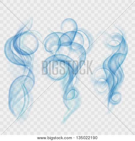 Set Of Translucent Light Blue Smoke
