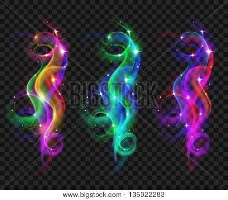 Set Of Translucent Colored Smokes