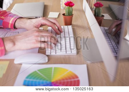 Typing Male Hands