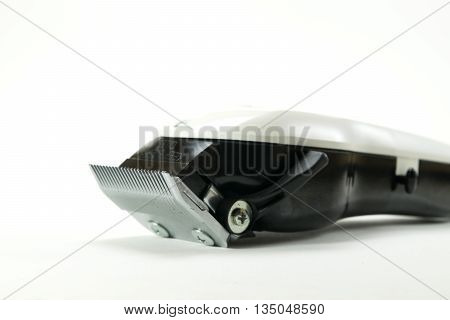 hair clipper on white background isolated selective focus