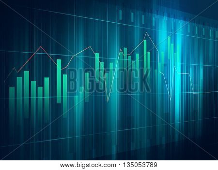 Financial Graph On Technology Abstract Background