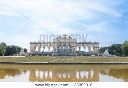 Schonbrunn Palace Garden Gloriette in Vienna Austria