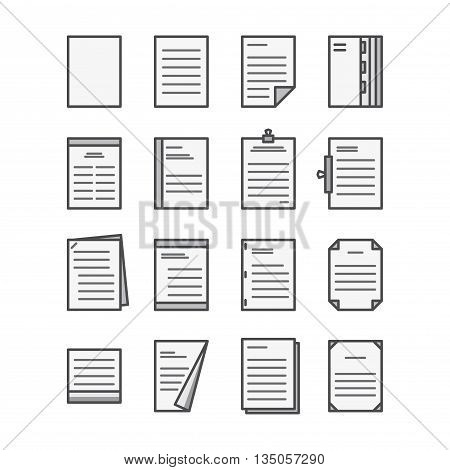 paper icon set, Collection of different paper