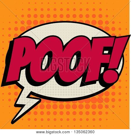 Poof comic book bubble text retro style