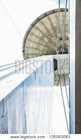 Ufo is a restaurant in central Bratislava Slovak republic. It is located on top of the SNP bridge over the river Danube. Architectural theme. Travel destination.
