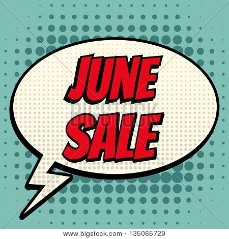 Junel sale comic book bubble text retro style